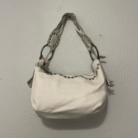 BETSEY JOHNSON OFF WHITE SILVER STUDDED PURSE - Picture 6 of 12